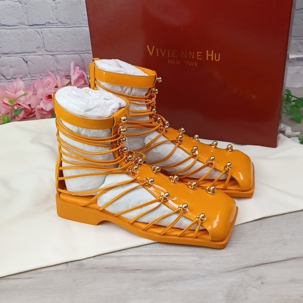 Vivienne Hu VHNY Studded Leather Cage Sandals NIB